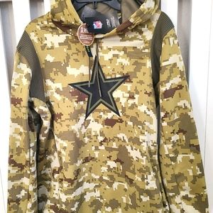 New Nike Dallas Cowboys Salute To Service Hoodie 2021 Khaki Camo Mens Sz Medium